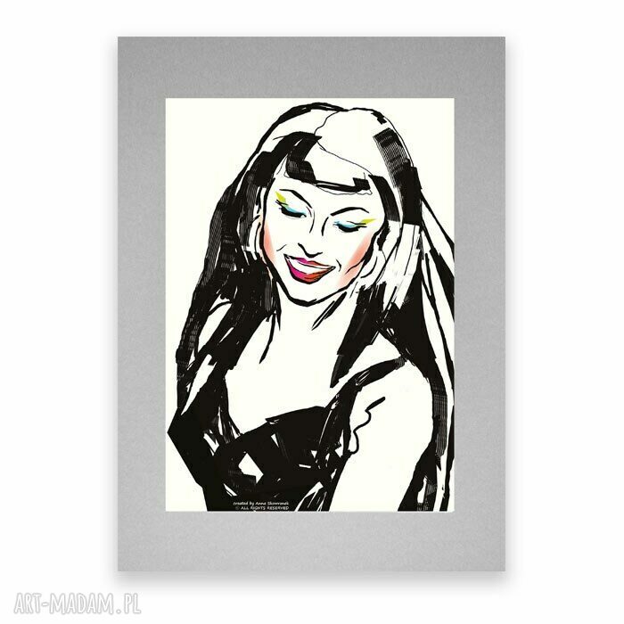 Nowoczesny plakat pop art z kobietą 30x40 - minimalizm i styl