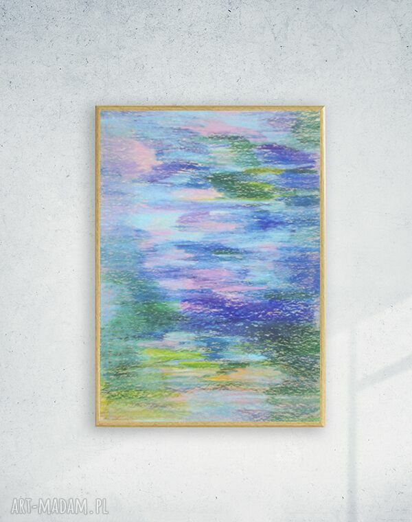 Nowoczesny rysunek w ramce - oprawiony szkic pastelowy (22,5 x 31 cm)