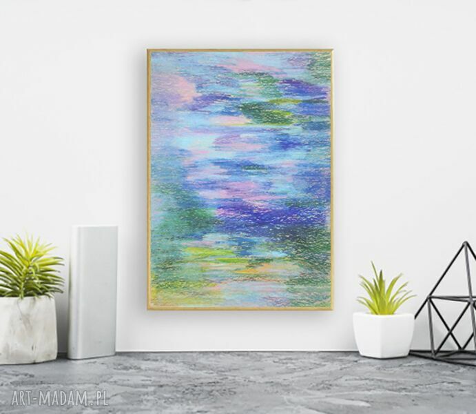 Nowoczesny rysunek w ramce - oprawiony szkic pastelowy (22,5 x 31 cm)