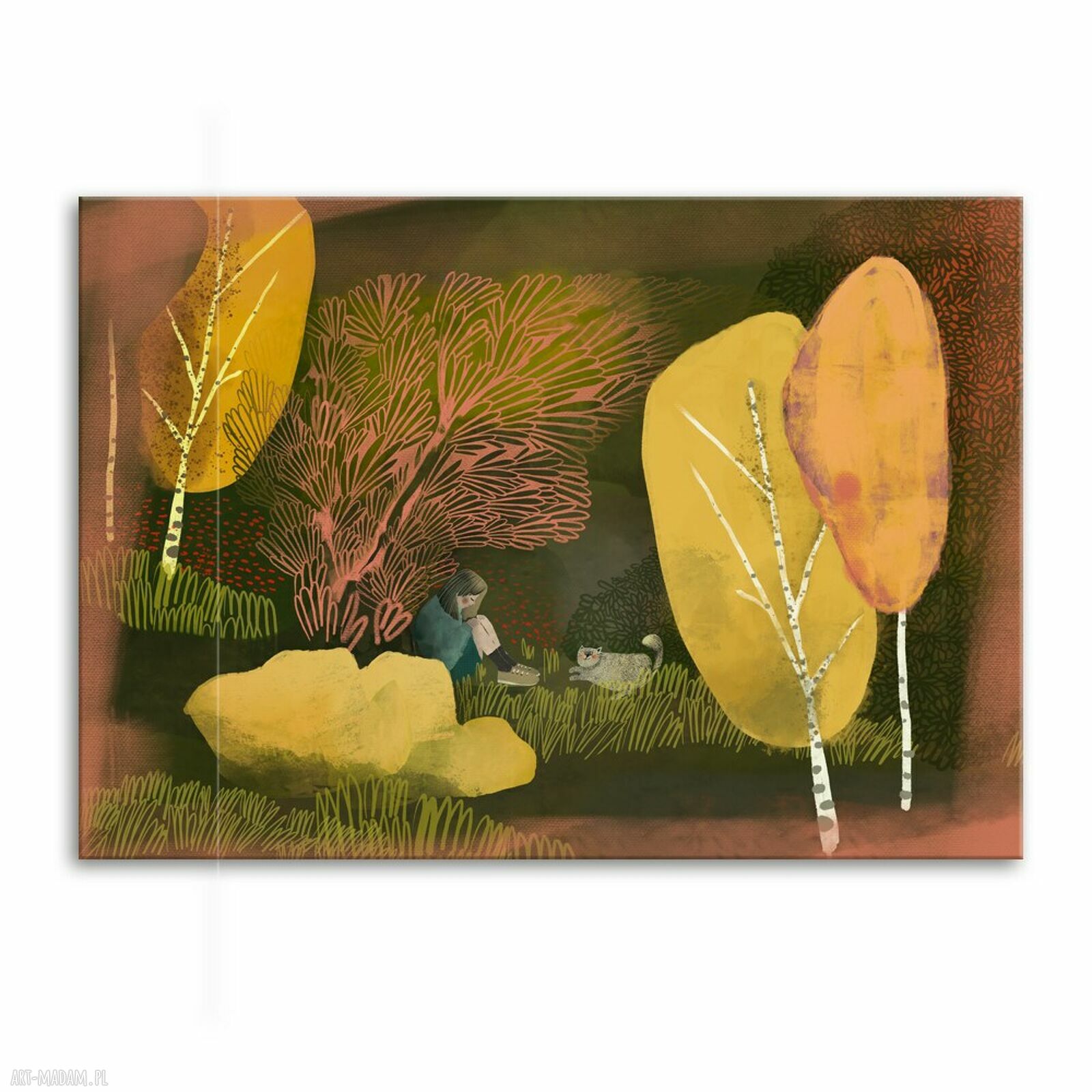 Nowoczesny obraz drukowany na płótnie „Między drzewami” 100x70 cm
