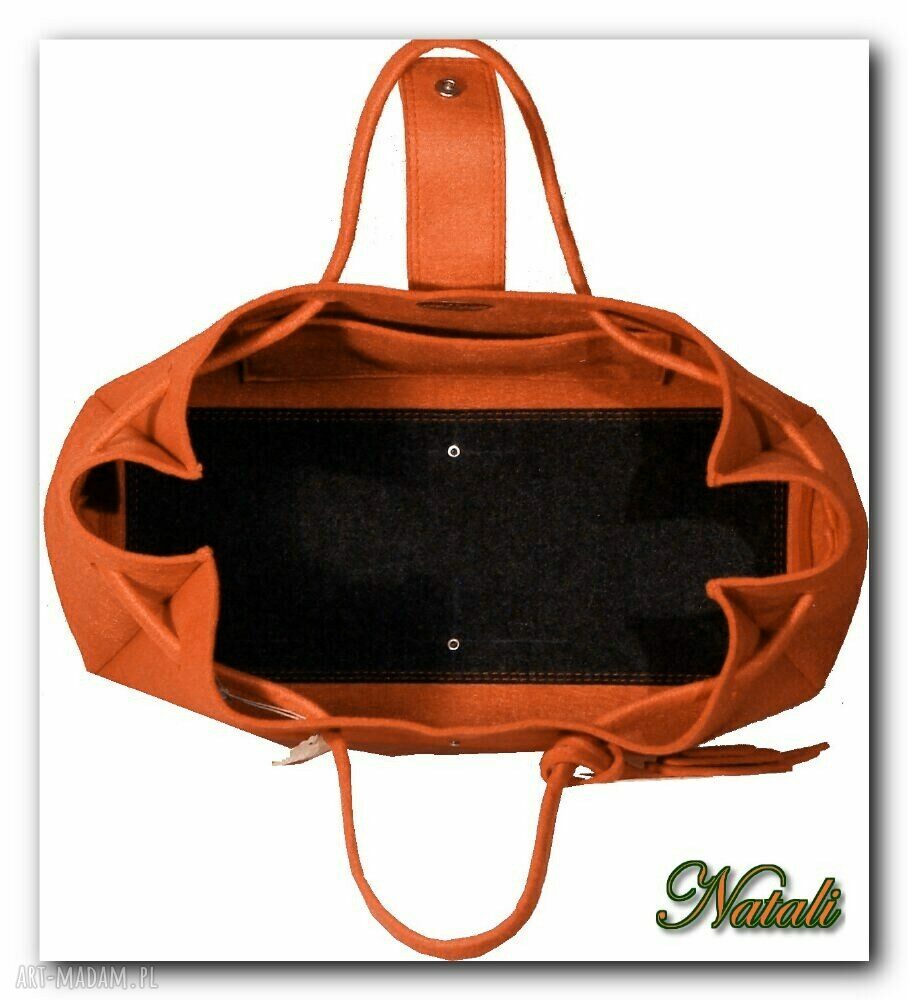 Nowos - elegancka torba filcowa do ręki pomarańczowa