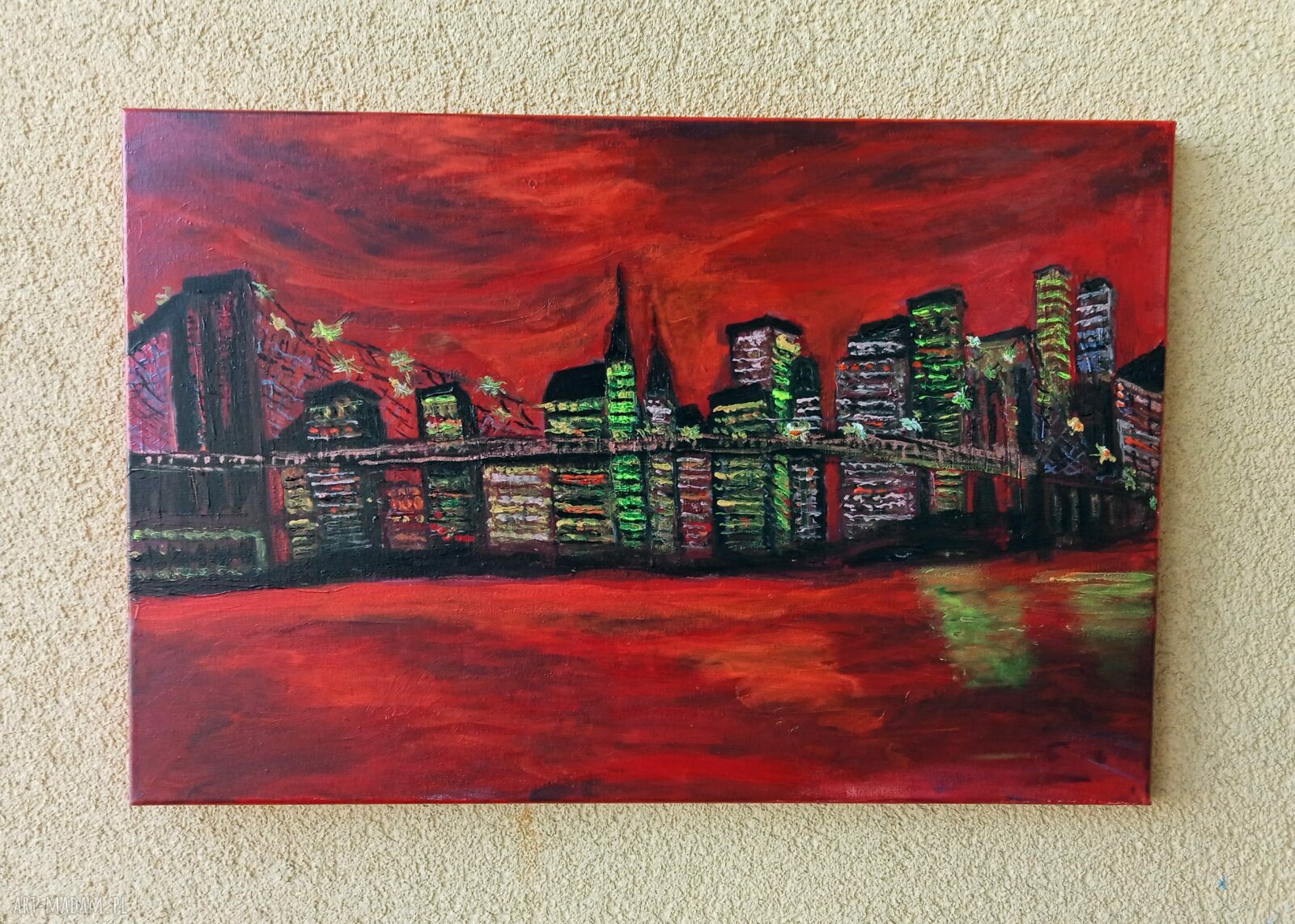 Obraz akrylowy Nowy Jork - ręcznie malowany pejzaż USA na blejtramie 40 x 60 cm