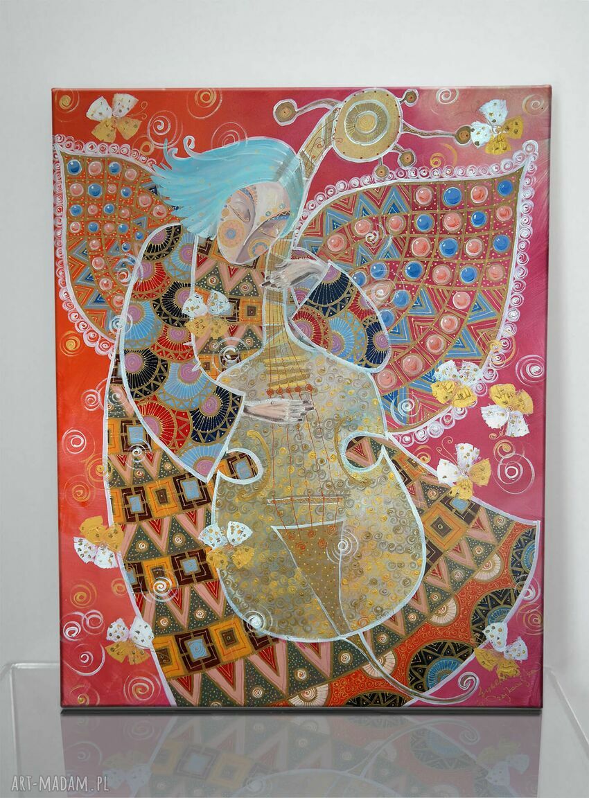 Nowy kontrabas. Giclee - obraz z aniołem na płótnie Canvas