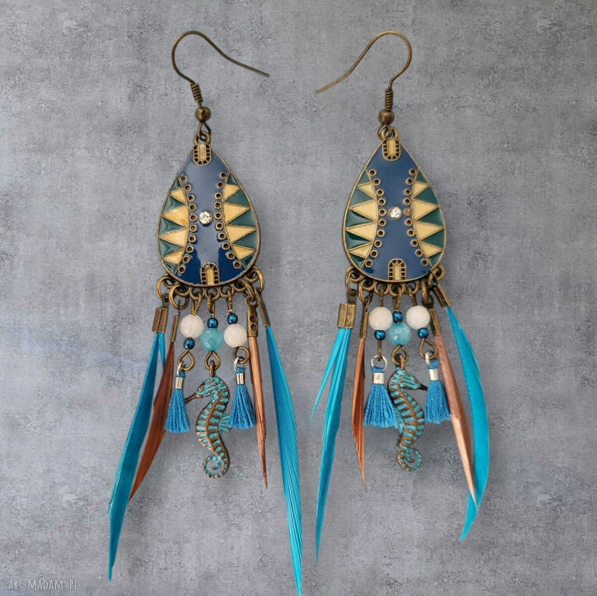 Kolczyki Konik Morski w stylu boho - Kolekcja INDIANOO