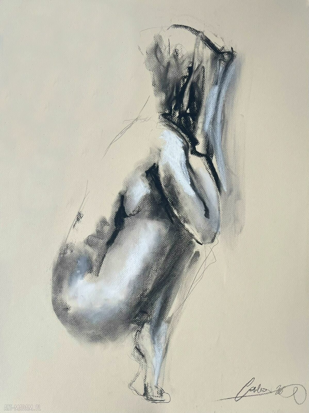 Nude - grafika czarno-biała 50x70 cm