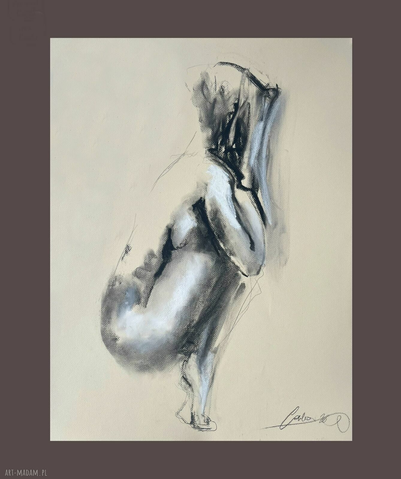 Nude - grafika czarno-biała 50x70 cm