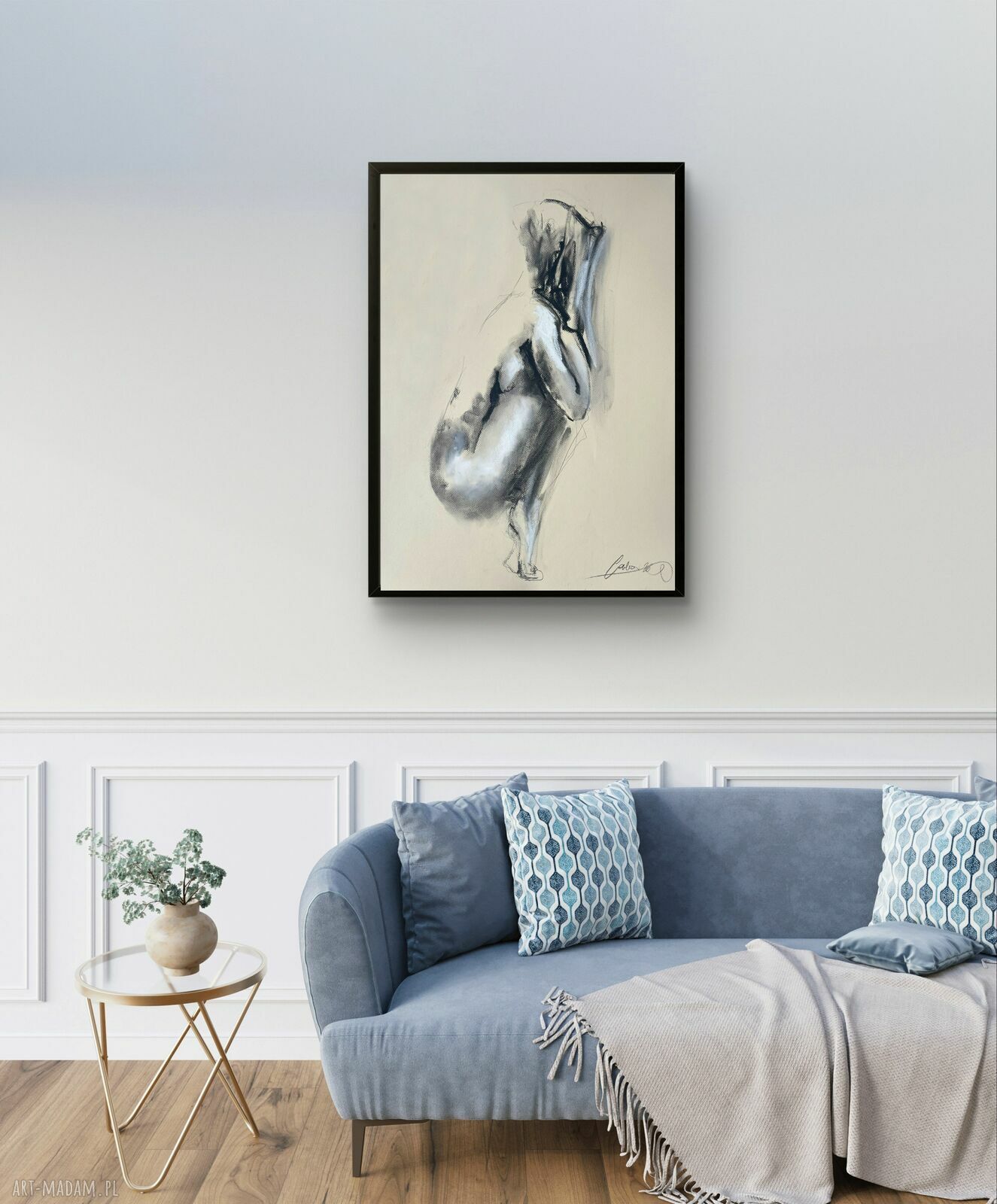 Nude - grafika czarno-biała 50x70 cm