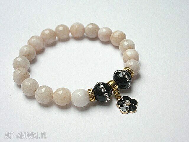 Nude and black flower 2014 jadeity onyks cyrkonie metal