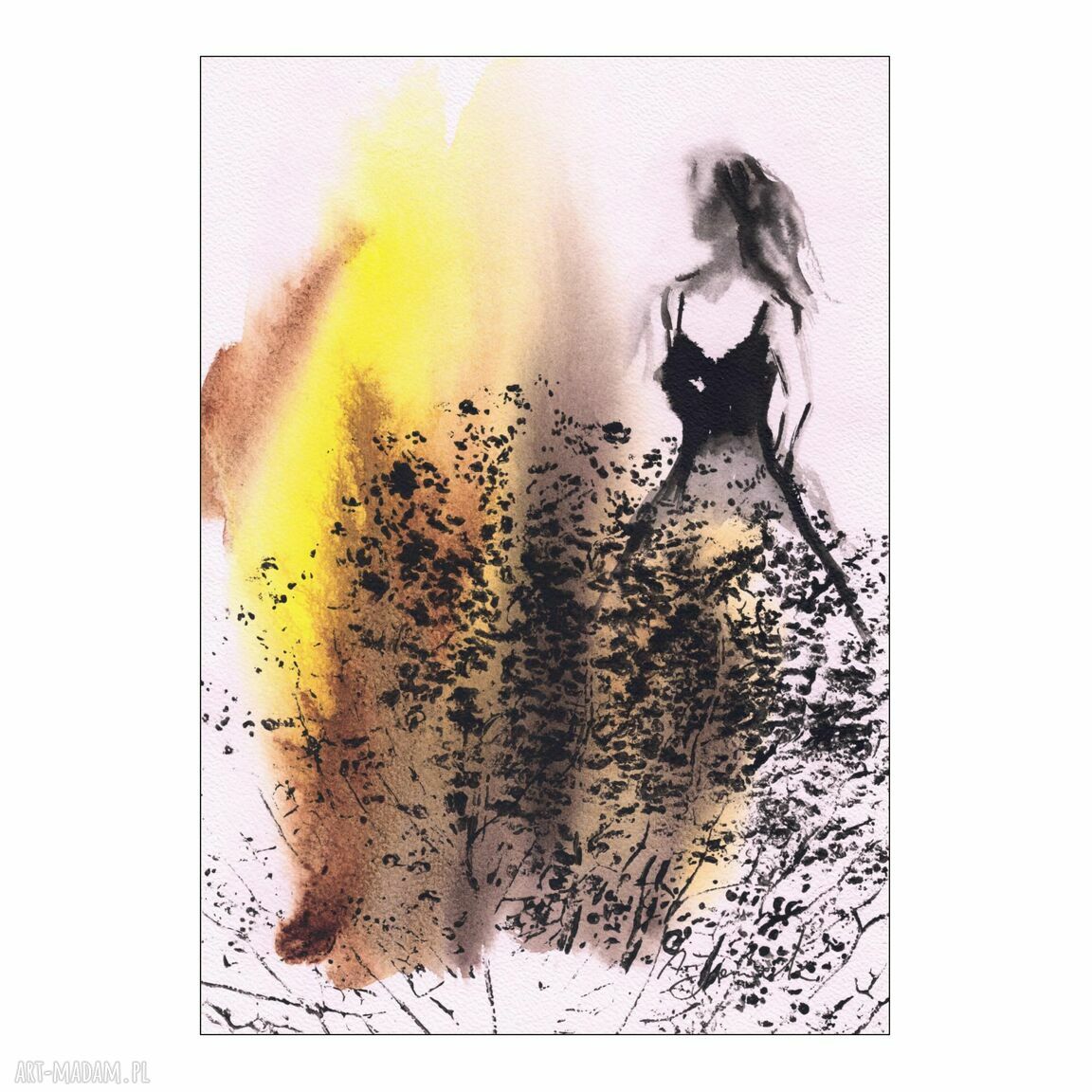 Abstrakcja „Obecność” 21 x 30 cm - grafika A4 kobieta natura