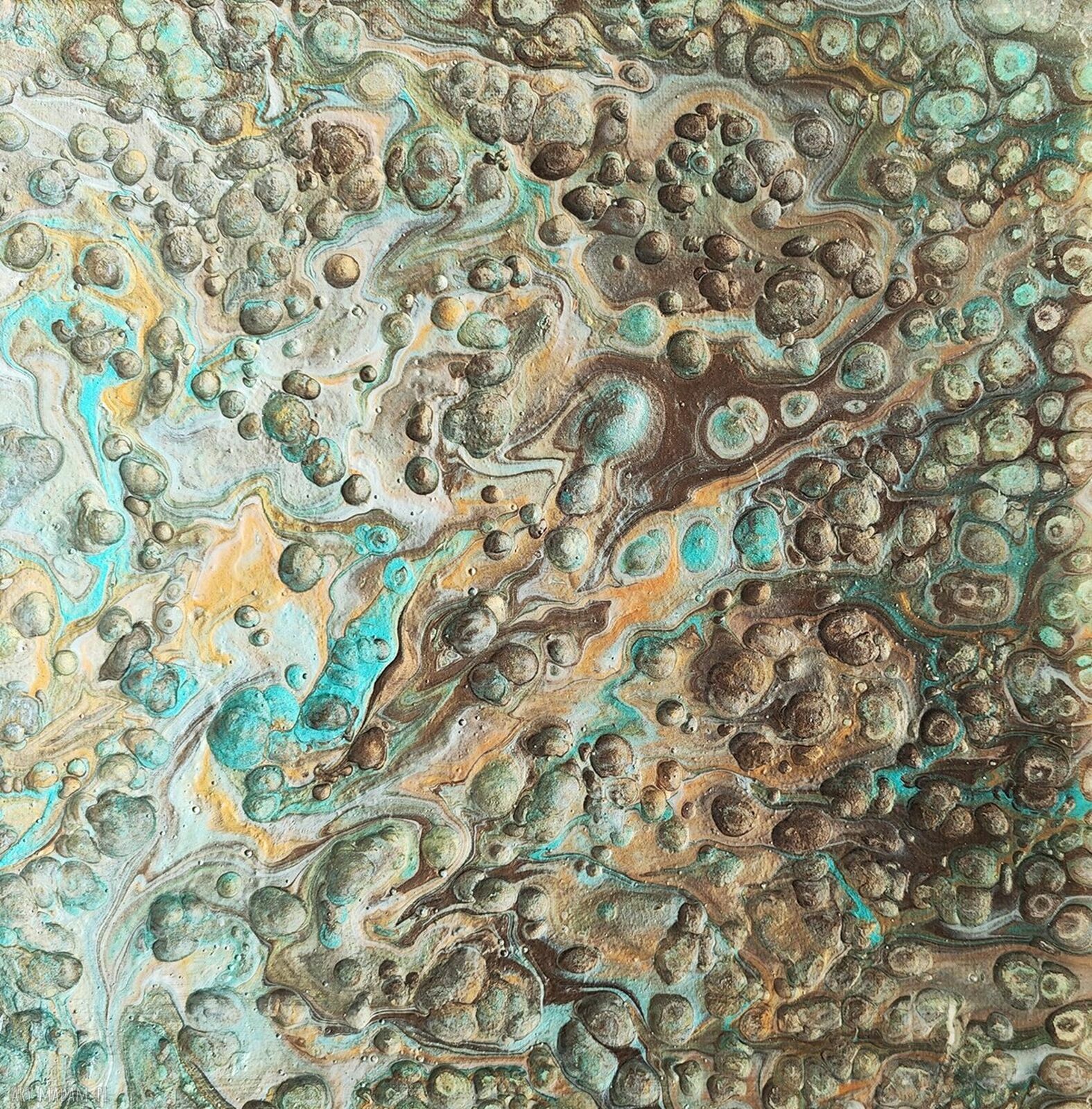 Obfitość - abstrakcyjny obraz akrylowy w ramie 30x30 cm