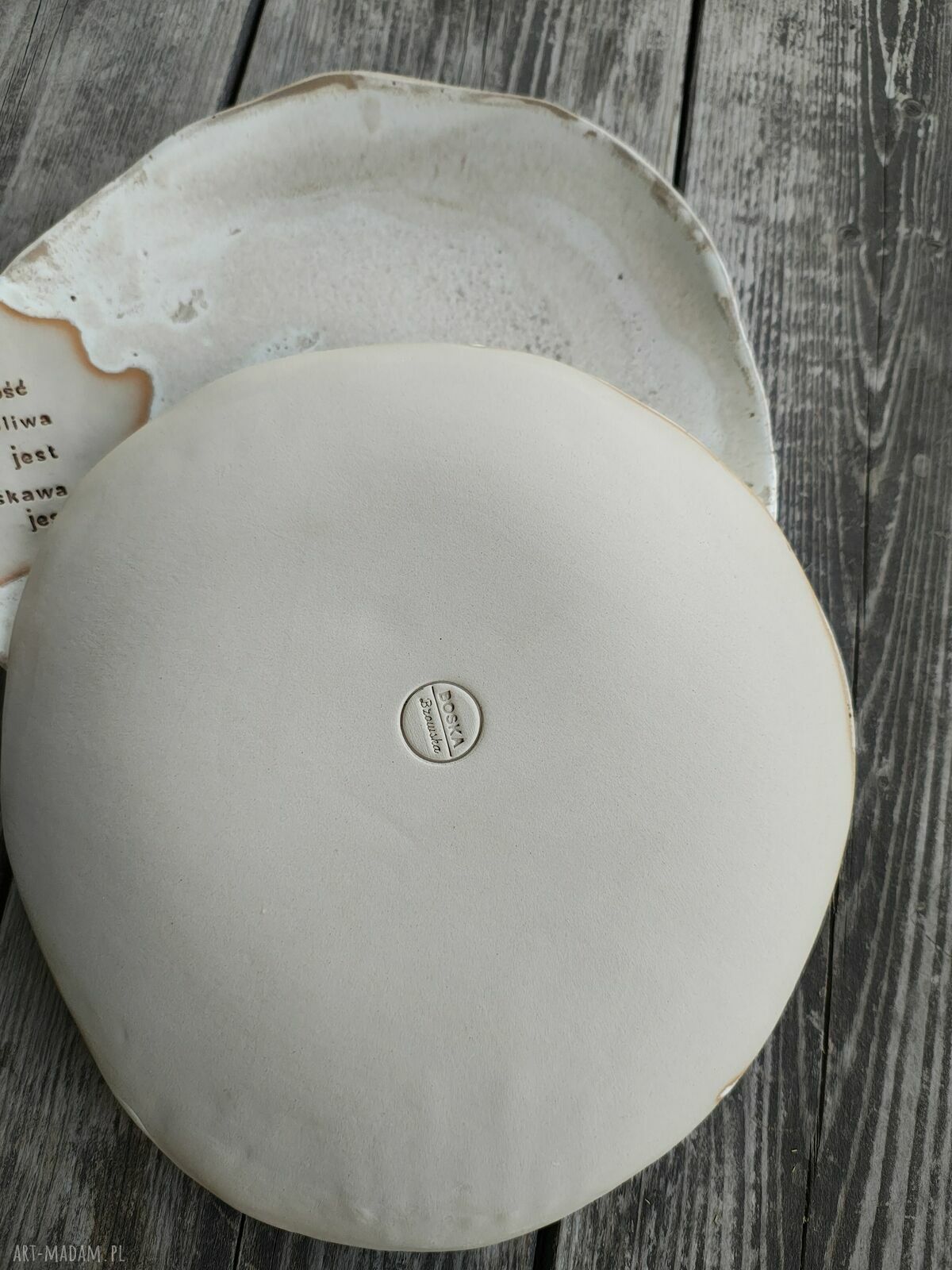 Ręcznie robione talerze ślubne z ceramiki 29 cm