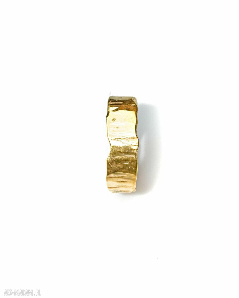 Obrączka złota falowana - srebro 925 pozłacane 24k