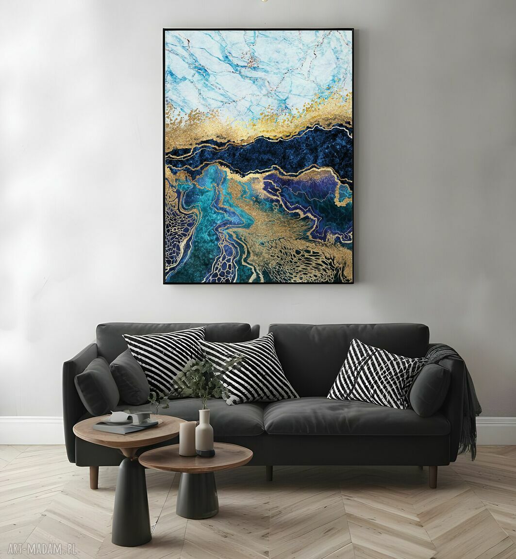 Kobiecy plakat Marmur w czarnej ramie 50x70 cm - do salonu i sypialni