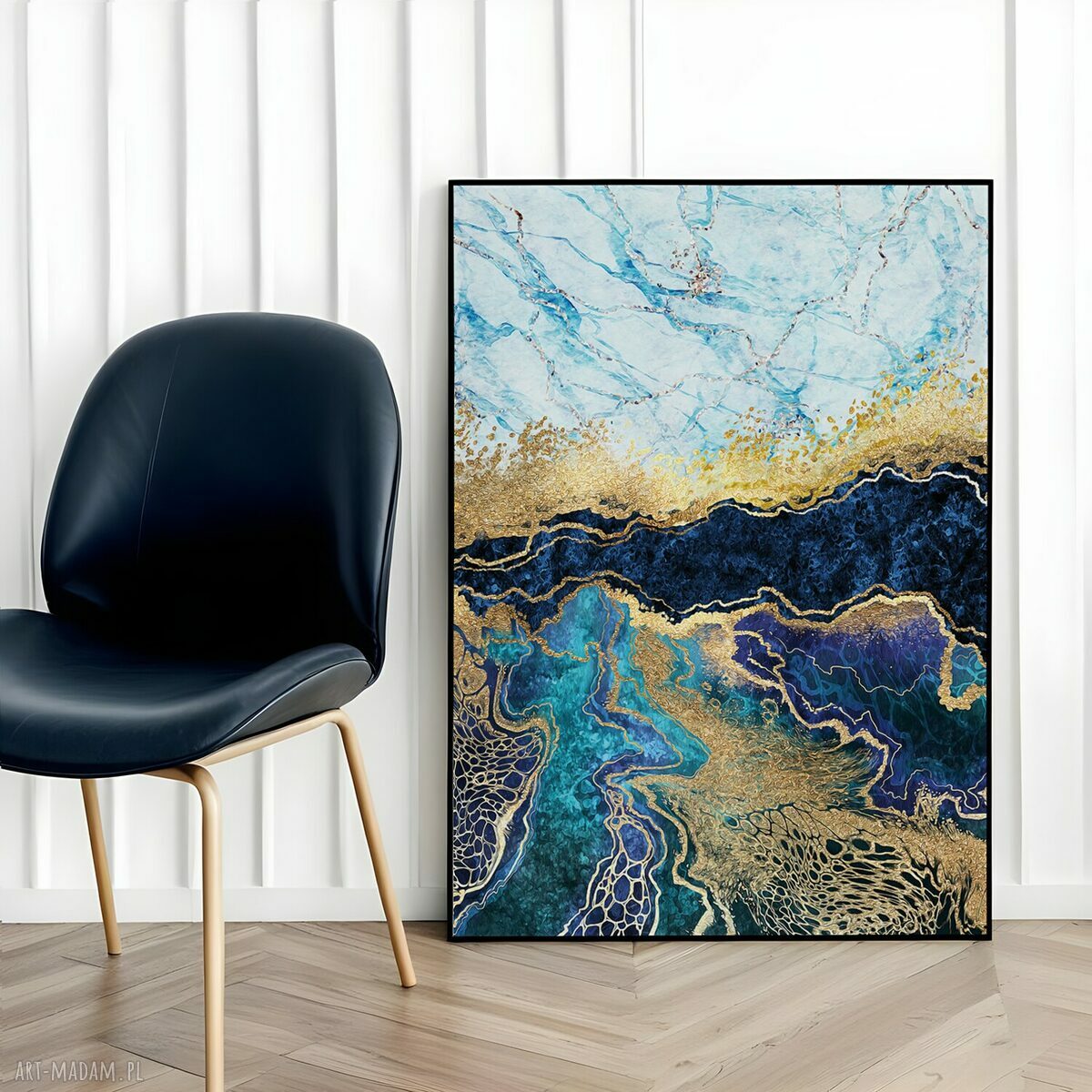 Obramowany plakat 'Marmur' w czarnej ramie - format 61x91 cm