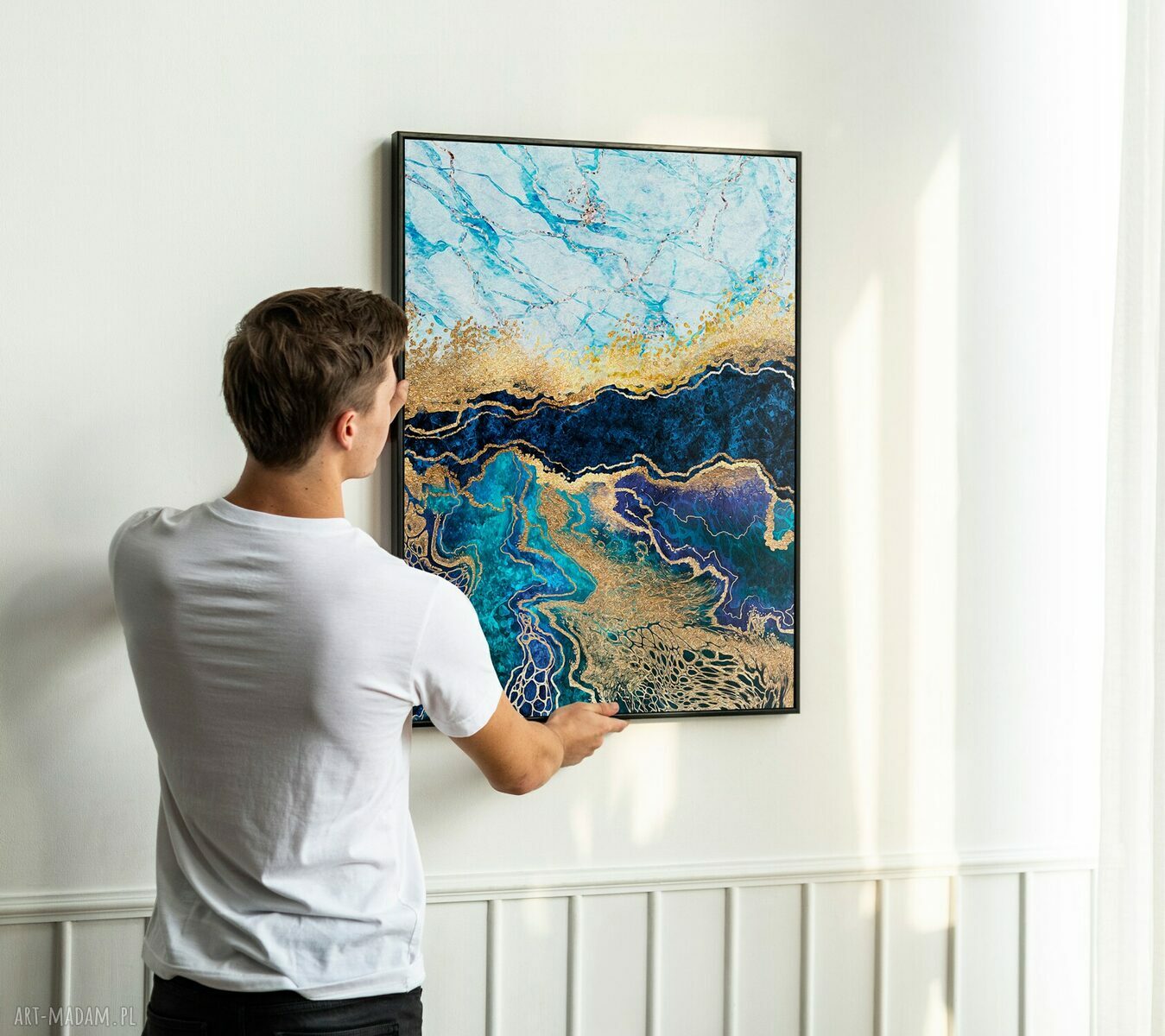 Obramowany plakat 'Marmur' w czarnej ramie - format 61x91 cm