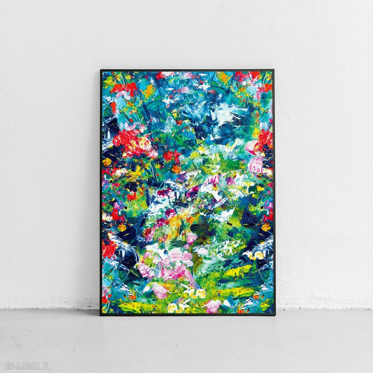 Obramowany plakat abstrakcja malarska w czarnej ramie 40x50 cm