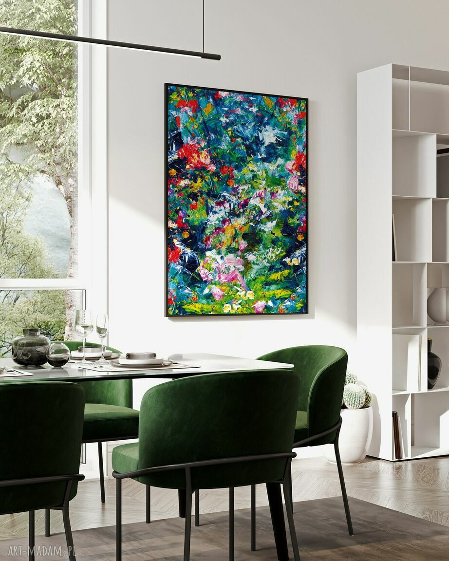 Obramowany plakat - abstrakcja malarska w czarnej ramie, format 30x40 cm