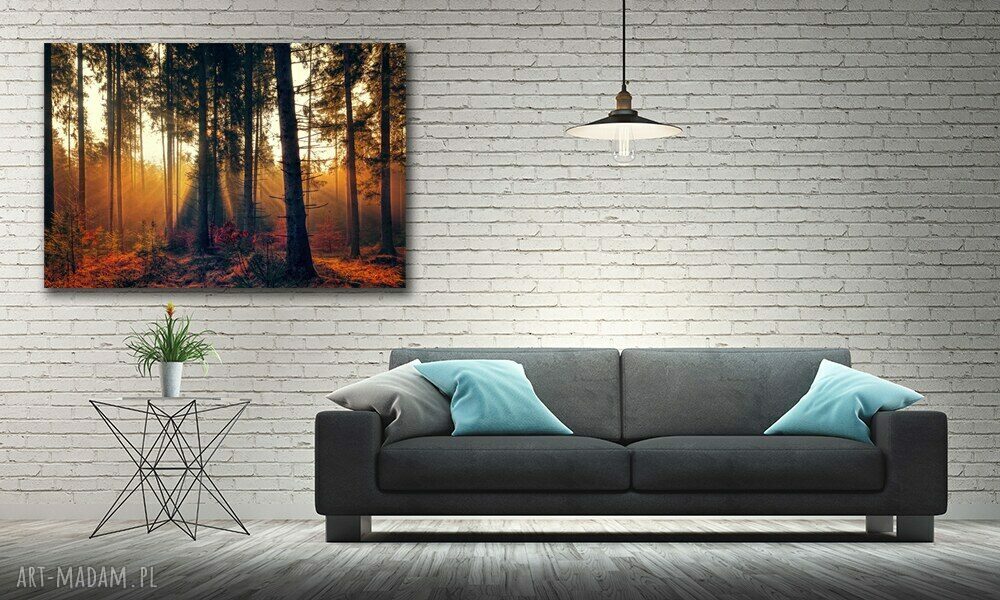 Obraz na płótnie 120x80 cm Wschód słońca - Las L2 - gotowy do powieszenia