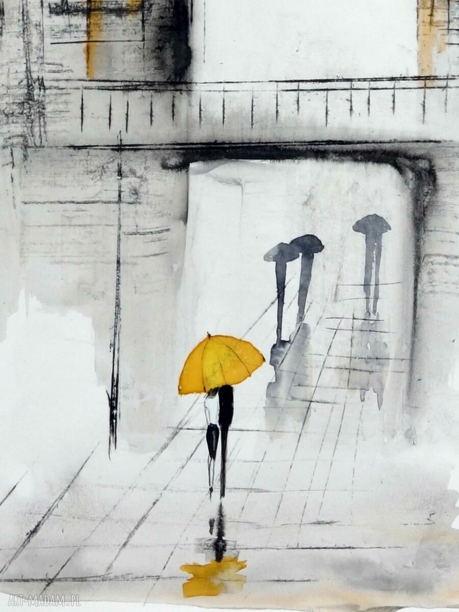 Obraz 40x50 cm wykonany ręcznie - czarno-biała abstrakcja z barwną głębią