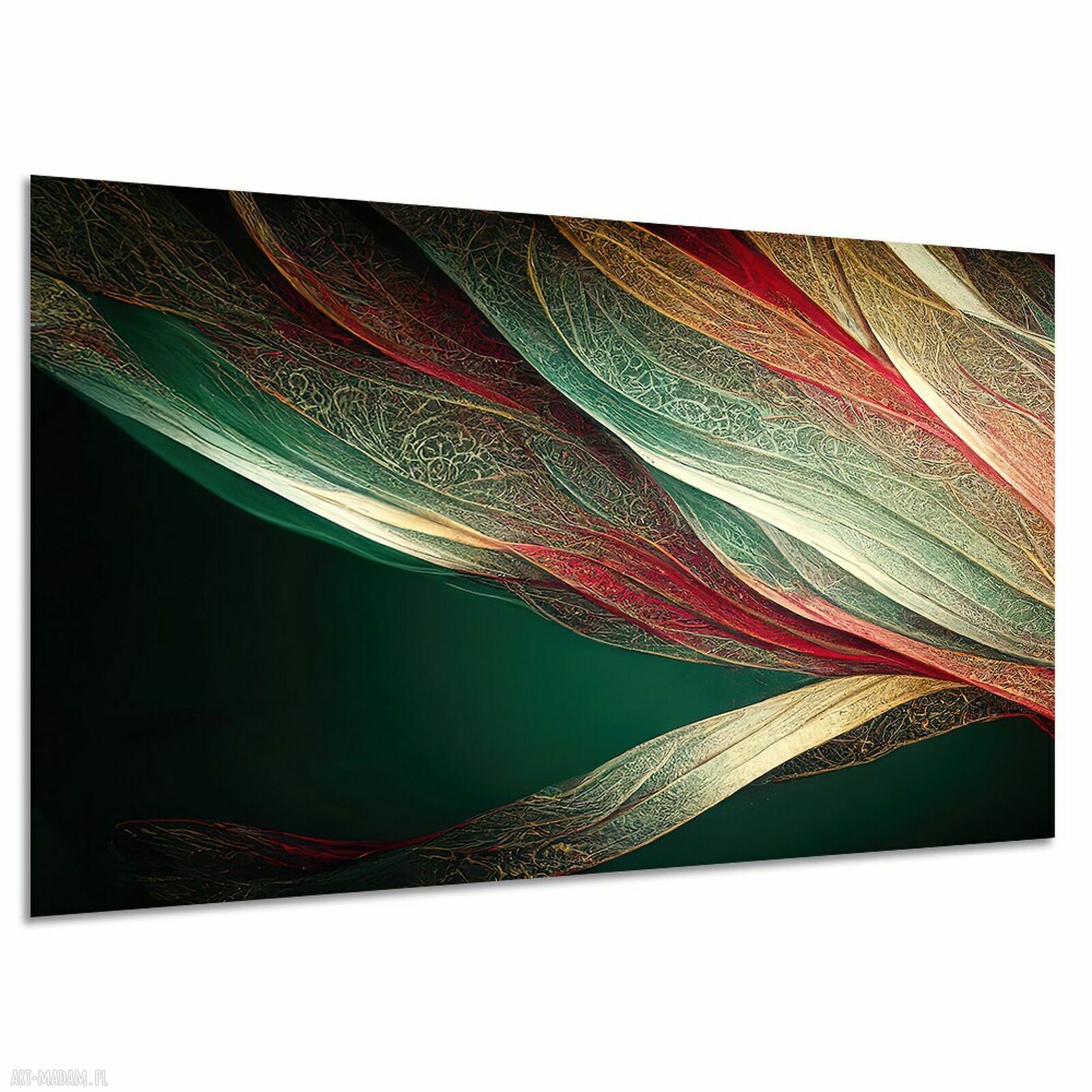 Obraz abstrakcyjny na płótnie 120x80 cm - ażurowe liście