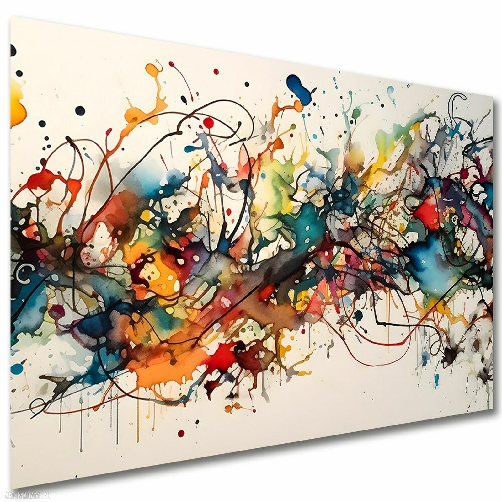 Kolorowy obraz abstrakcyjny na płótnie 120x80 cm do salonu