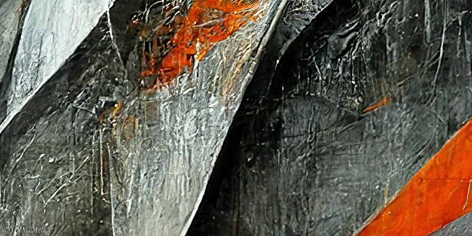 Obraz abstrakcyjny - pomarańczowo-szare fale 120x80 cm