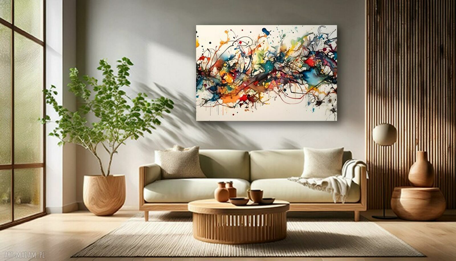 Kolorowy obraz abstrakcyjny na płótnie 120x80 cm do salonu