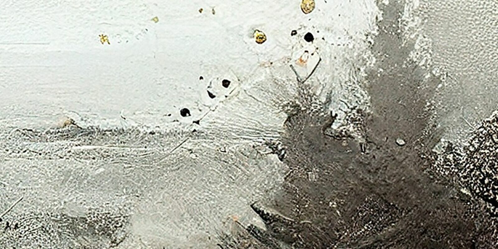 Obraz abstrakcyjny jezioro turkus i złoto 120x80 cm