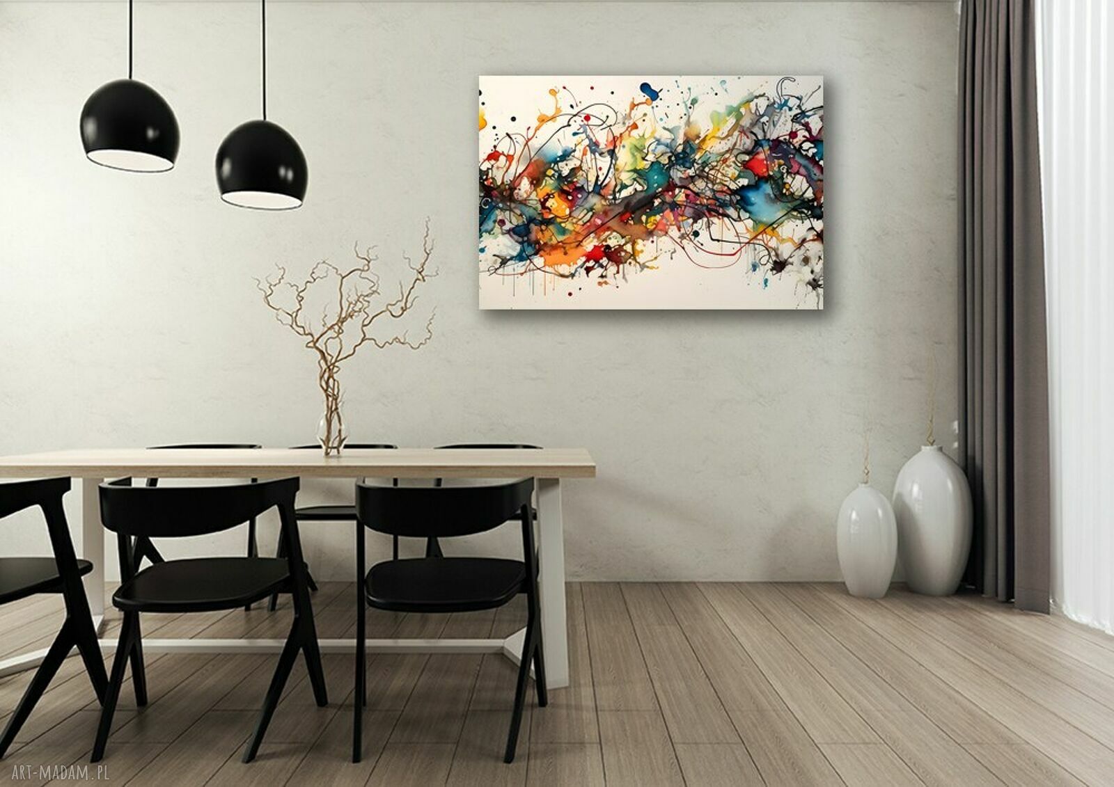 Kolorowy obraz abstrakcyjny na płótnie 120x80 cm do salonu