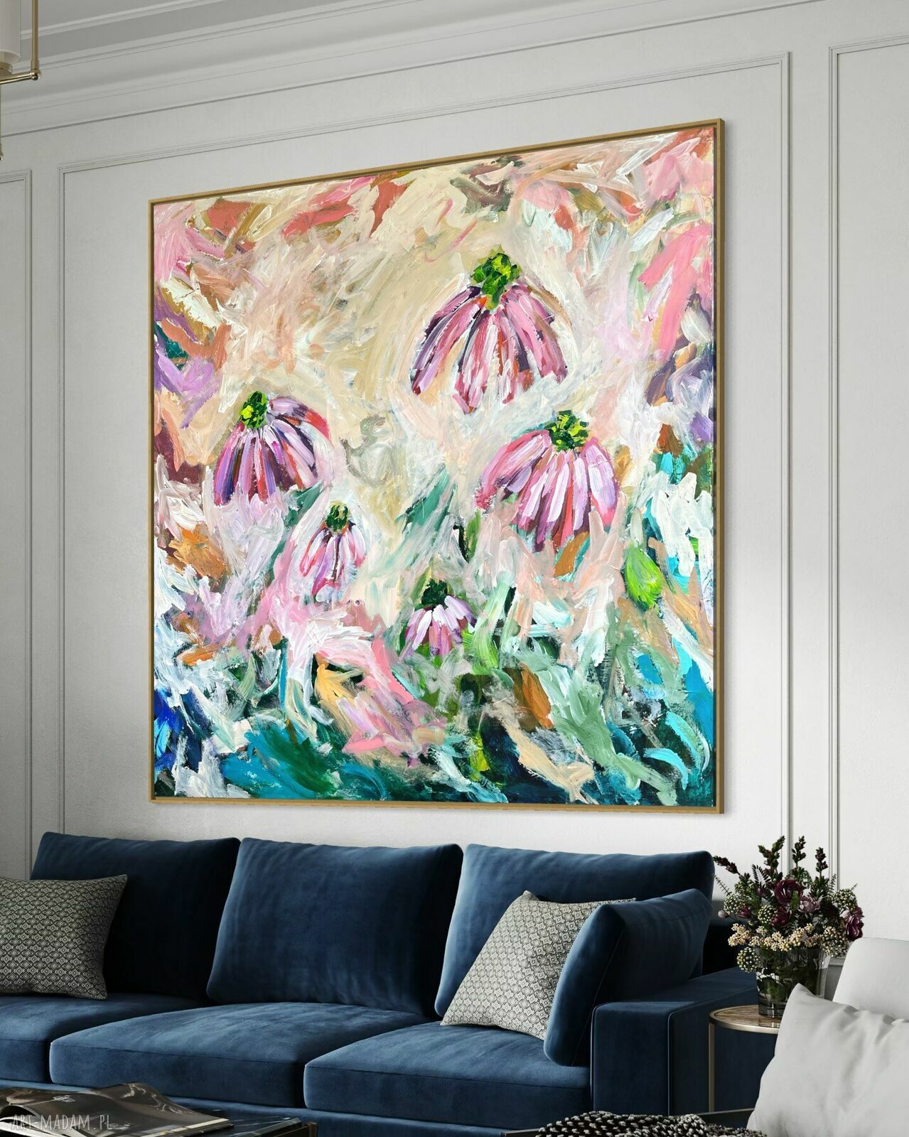Obraz abstrakcyjny 100x100 cm do salonu by Ferens