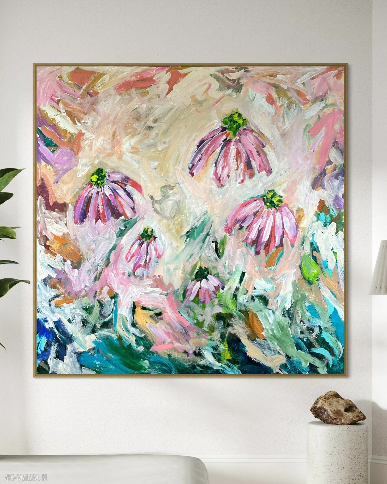 Obraz abstrakcyjny 100x100 cm do salonu by Ferens