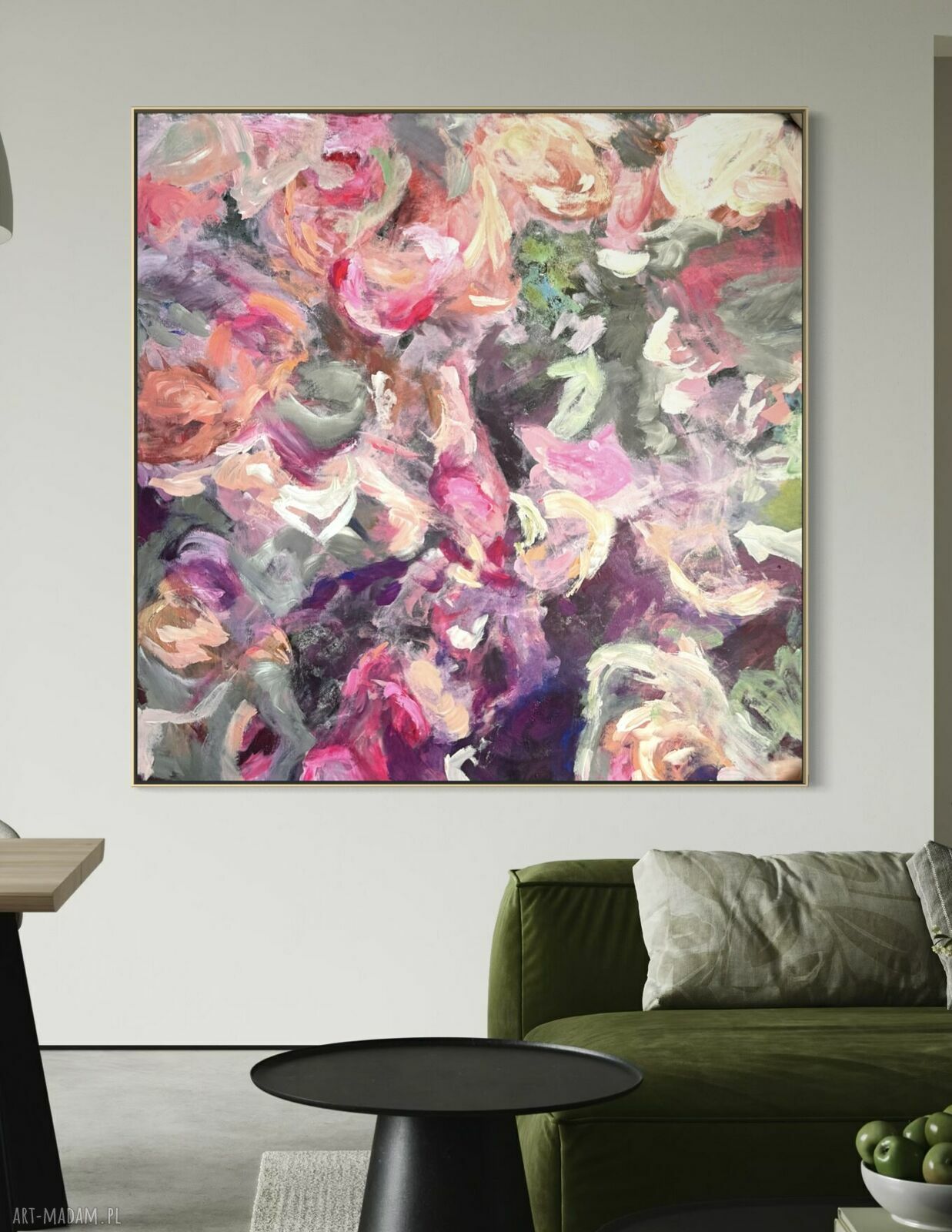 Kolorowy obraz abstrakcyjny 90x90 cm na płótnie