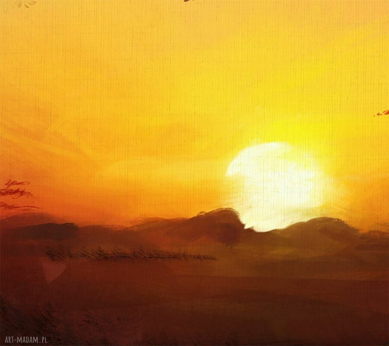 Obraz Afryka 1 - zachód słońca na płótnie 75x38 cm