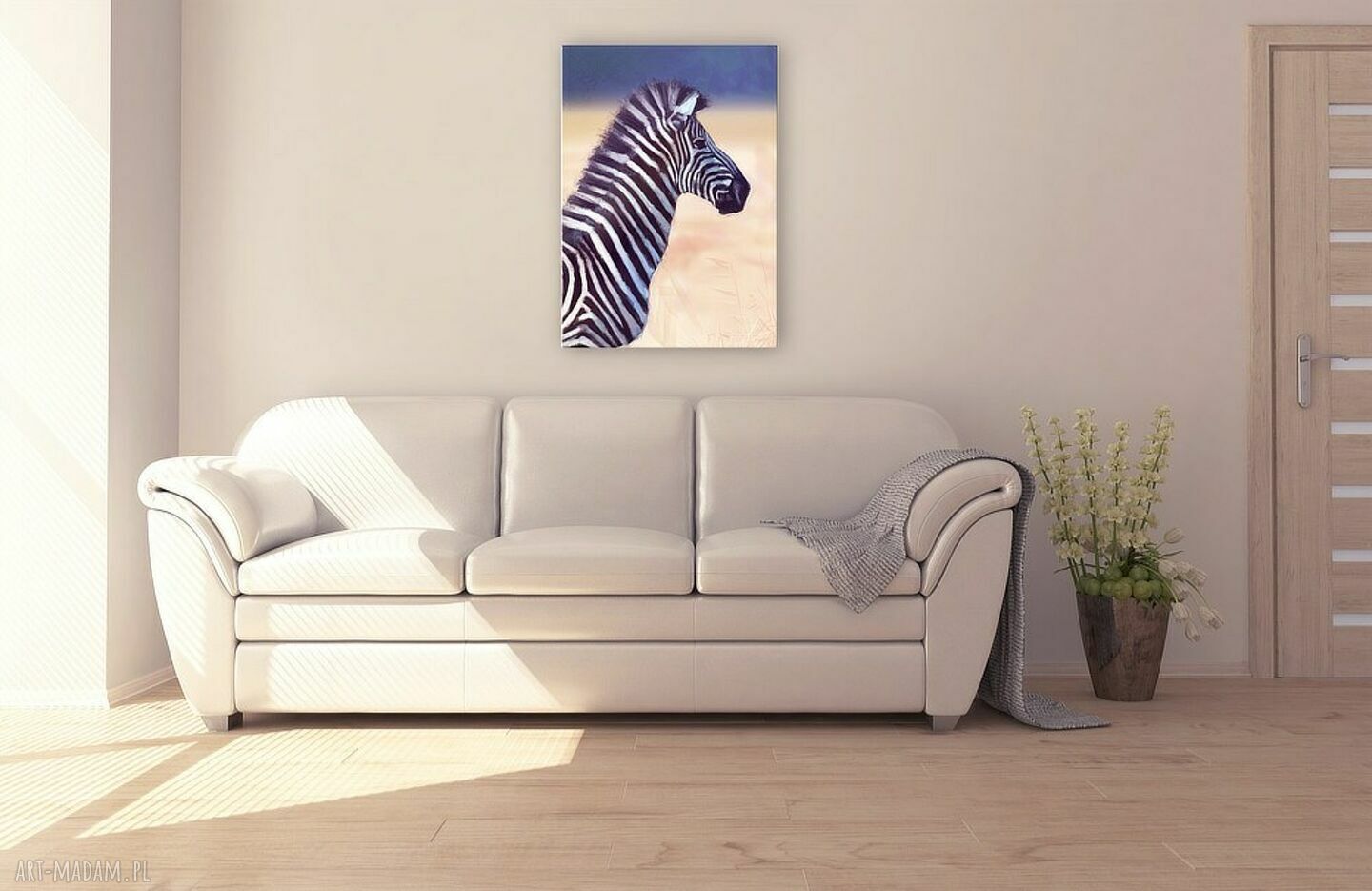 Obraz Afryka - Zebra na płótnie 70x50 cm, gotowy do powieszenia