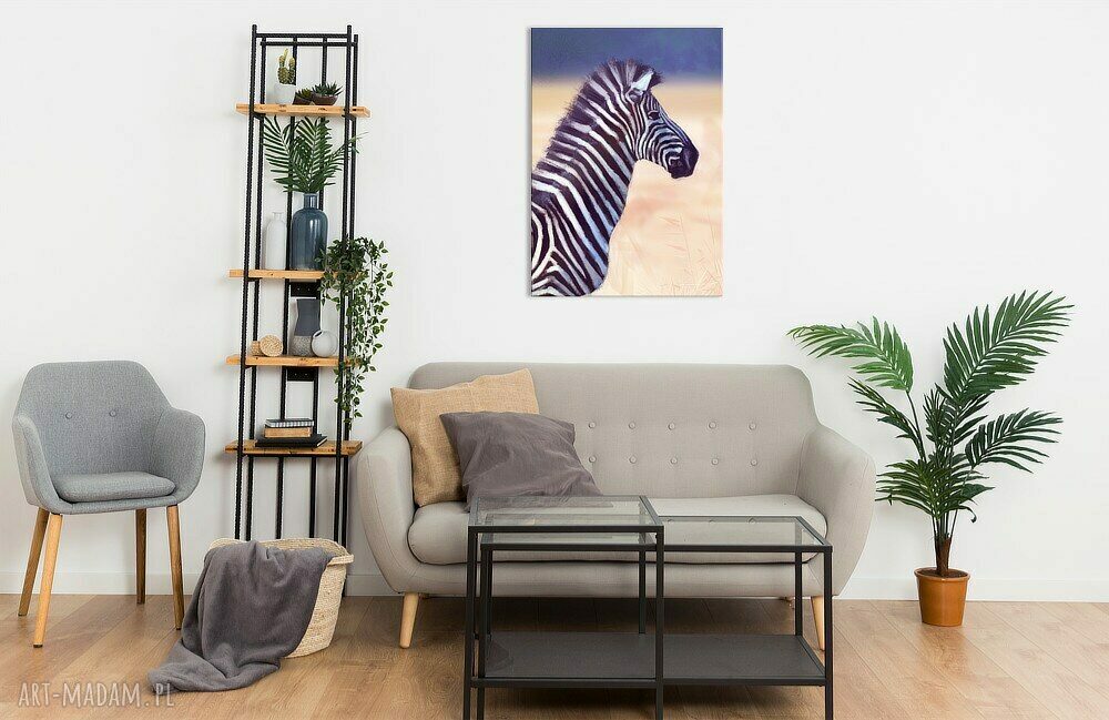 Obraz Afryka - Zebra na płótnie 70x50 cm, gotowy do powieszenia