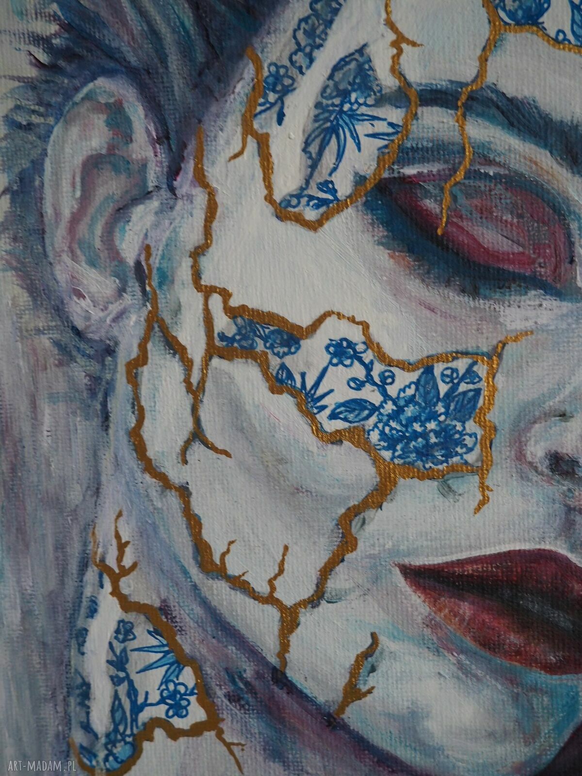 Obraz akryl na płótnie GOLD 40x40 cm - złote akcenty dla niej