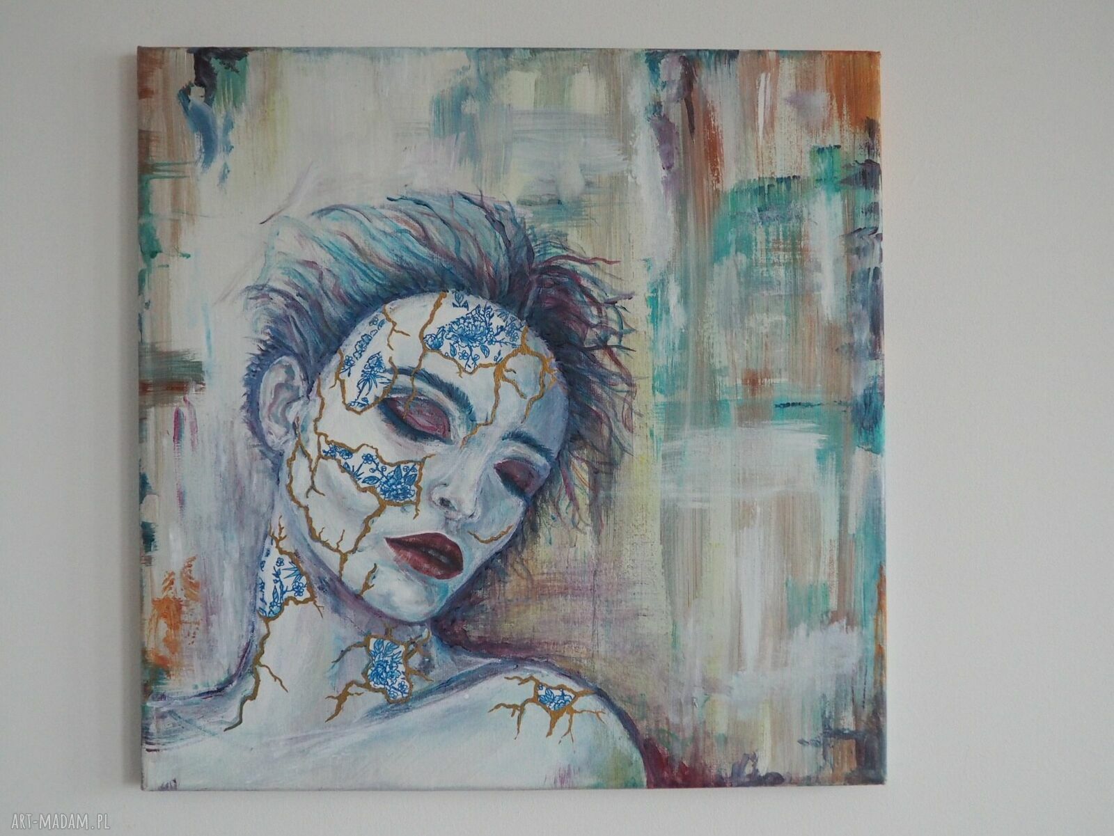 Obraz akryl na płótnie GOLD 40x40 cm - złote akcenty dla niej