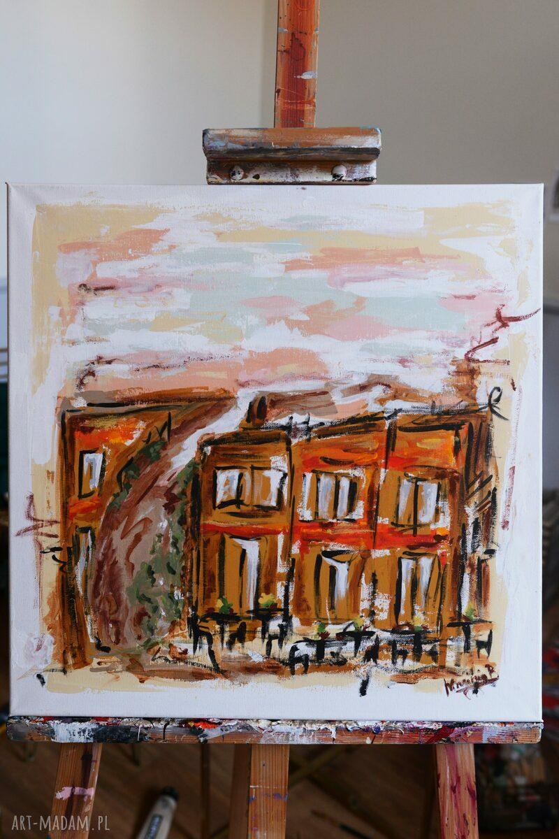 Obraz akrylowy „Kamienica Paryskiego Snu” 50 x 50 cm - paryska abstrakcja