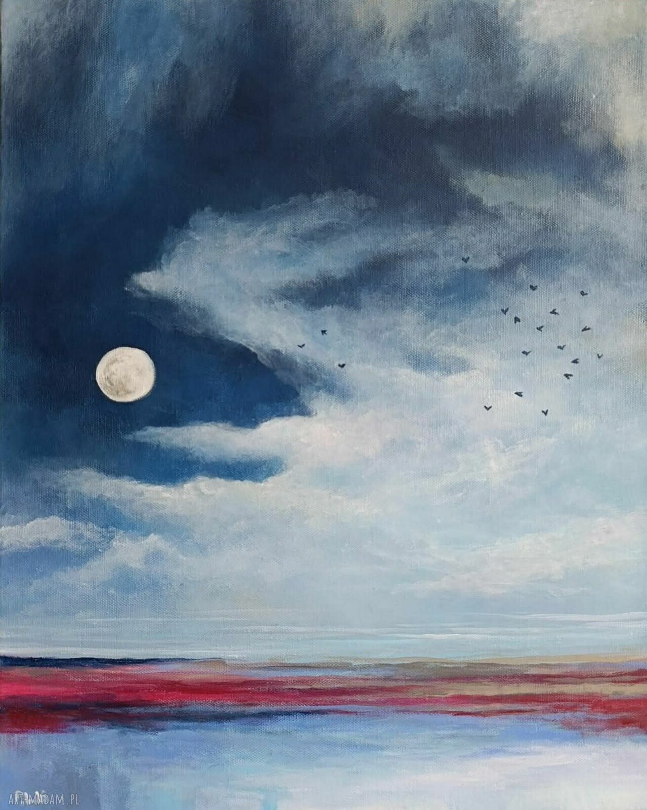 Pomiędzy nocą a świtem - obraz akrylowy 50x40 cm (pejzaż) na płótnie