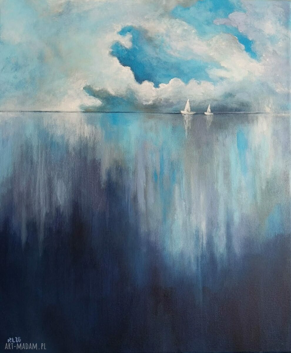 MORZE - obraz akrylowy 60x50 cm z łodziami