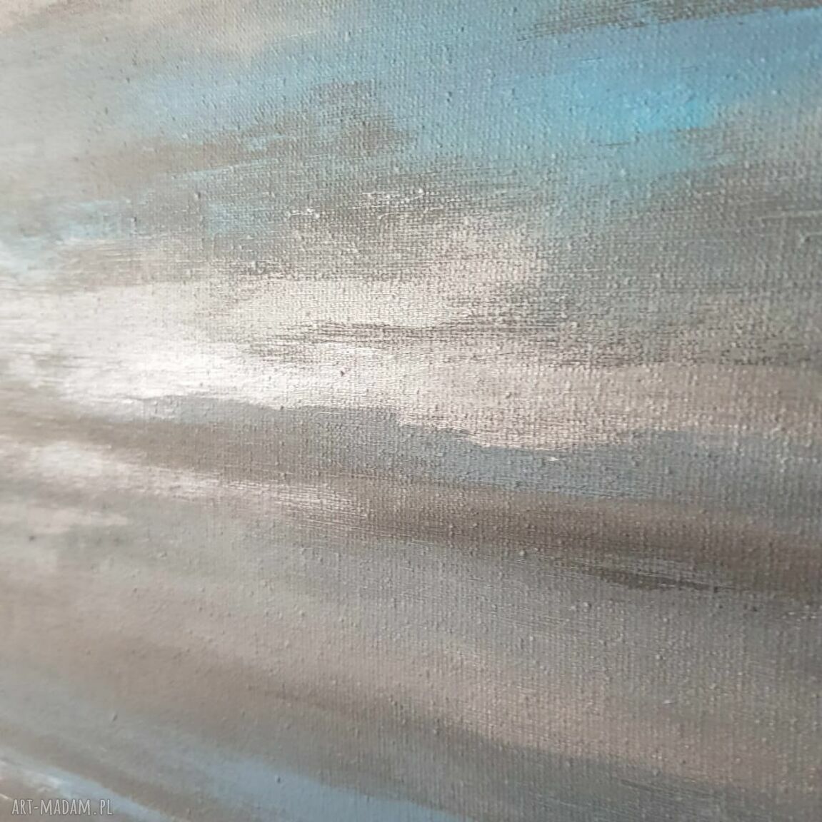 Abstrakcyjny obraz akrylowy 50x60 cm w odcieniach szarości, czerni i niebieskiego
