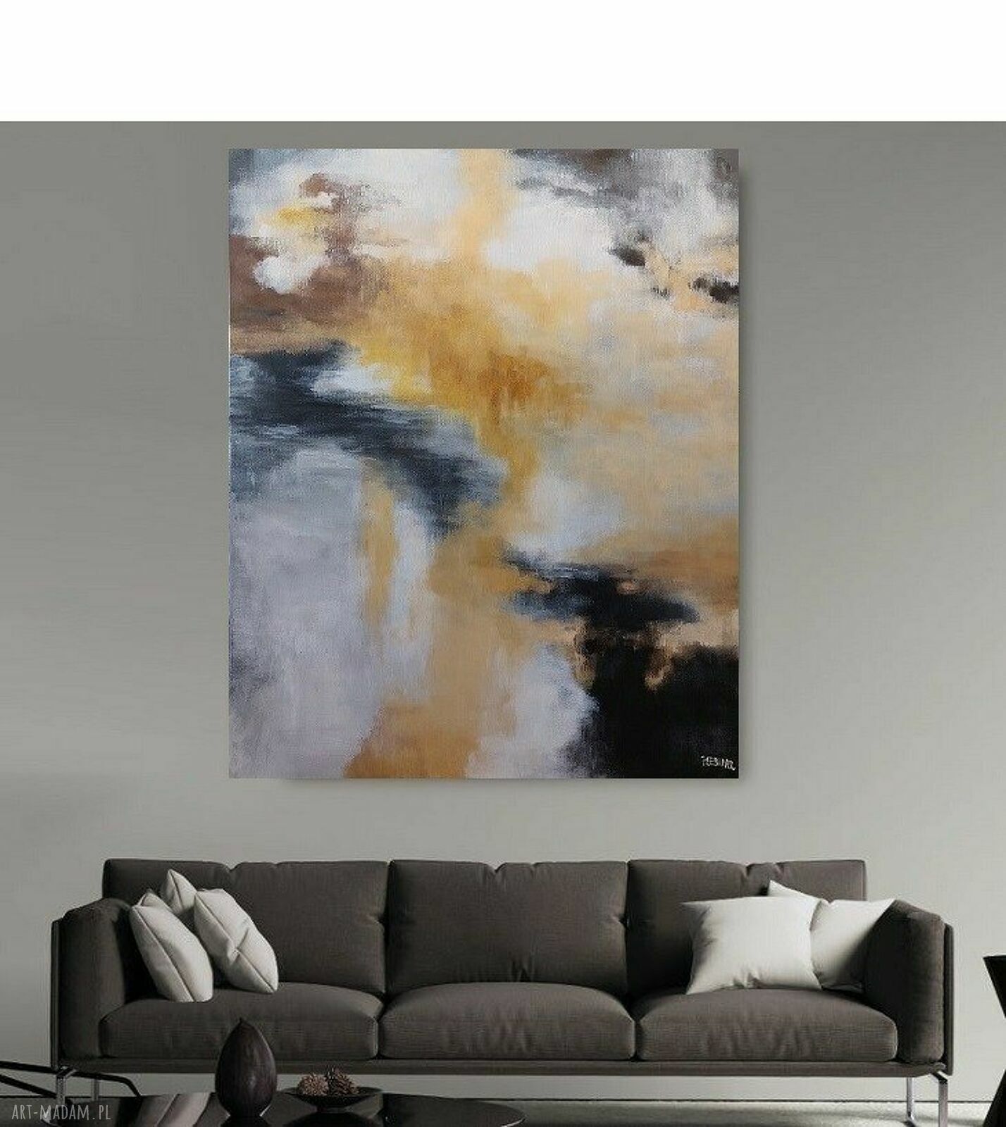 Abstrakcja w akrylu 100x80 cm - obraz gotowy do powieszenia