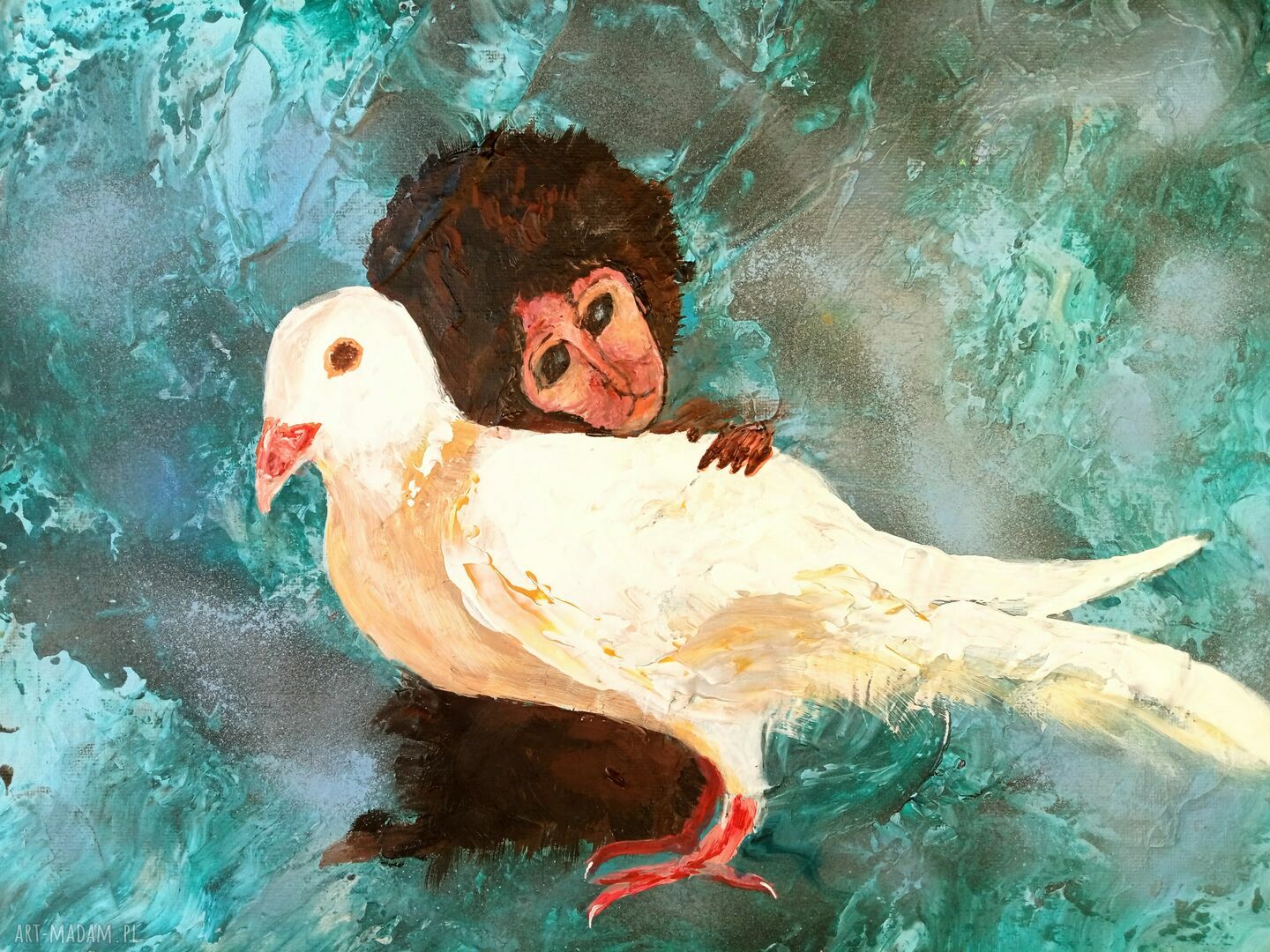 Obraz akrylowy "Empatia" - ręcznie malowany na płótnie 30x40 cm