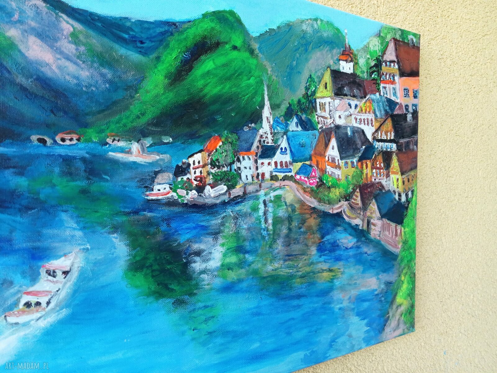 Obraz akrylowy Hallstatt - ręcznie malowany pejzaż 40x50 cm