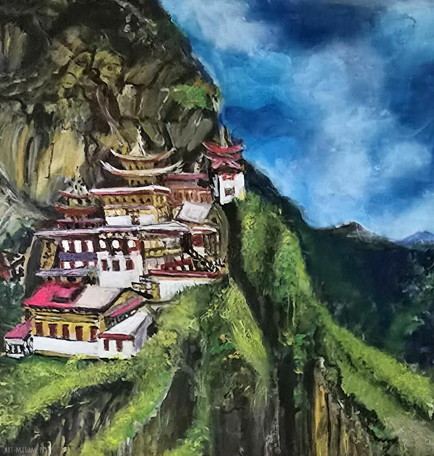 Obraz akrylowy „Himalaje” 50x50x2 cm - ręcznie malowany pejzaż