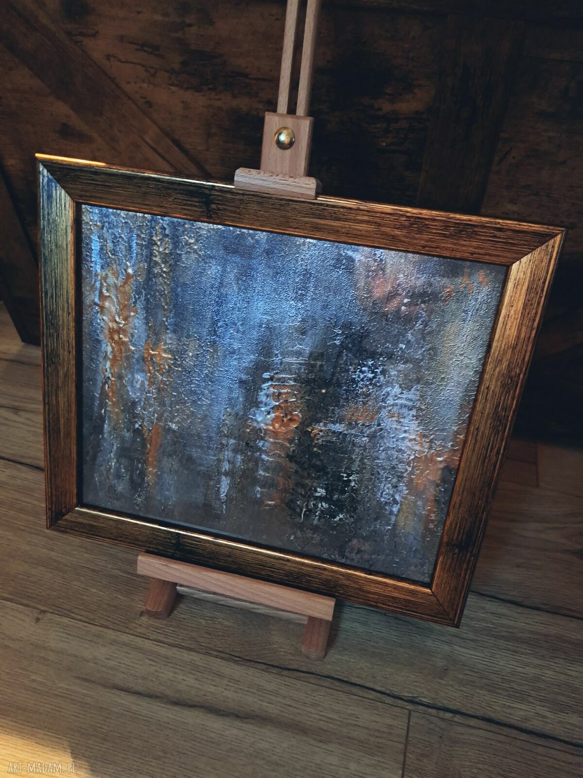 Obraz akrylowy „Kasztanowy” 25x30 z ramą - abstrakcja w kolorach jesieni