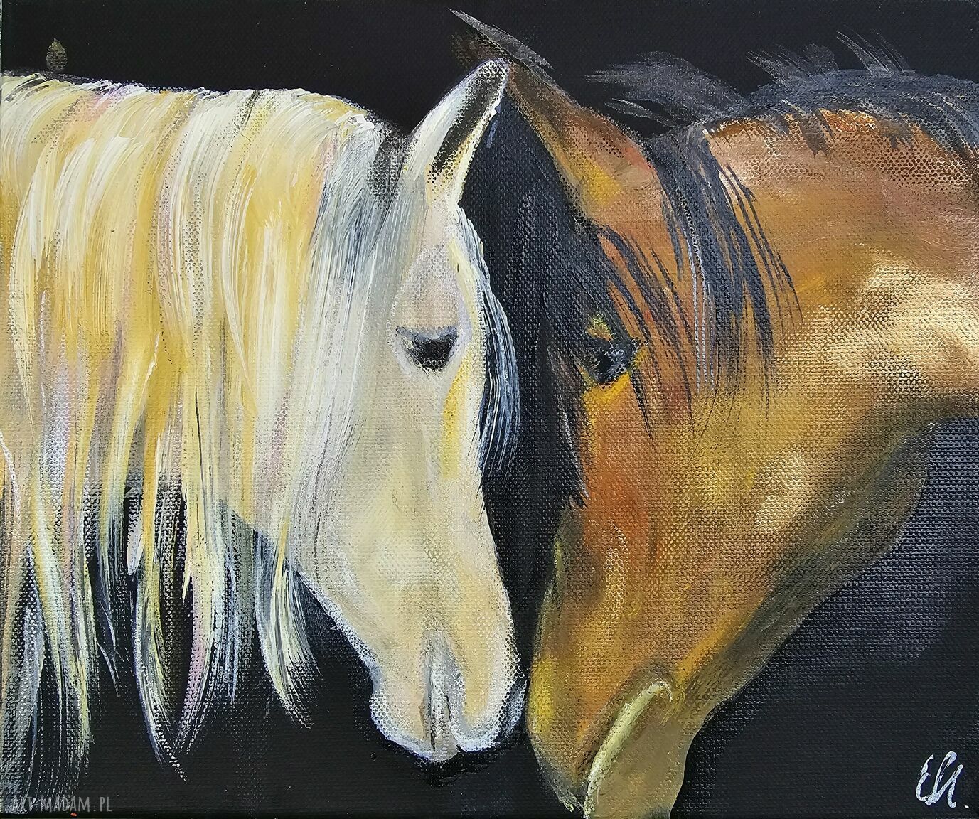 Obraz akrylowy „When eyes meet eyes” - ręcznie malowany - 30/24/2 cm