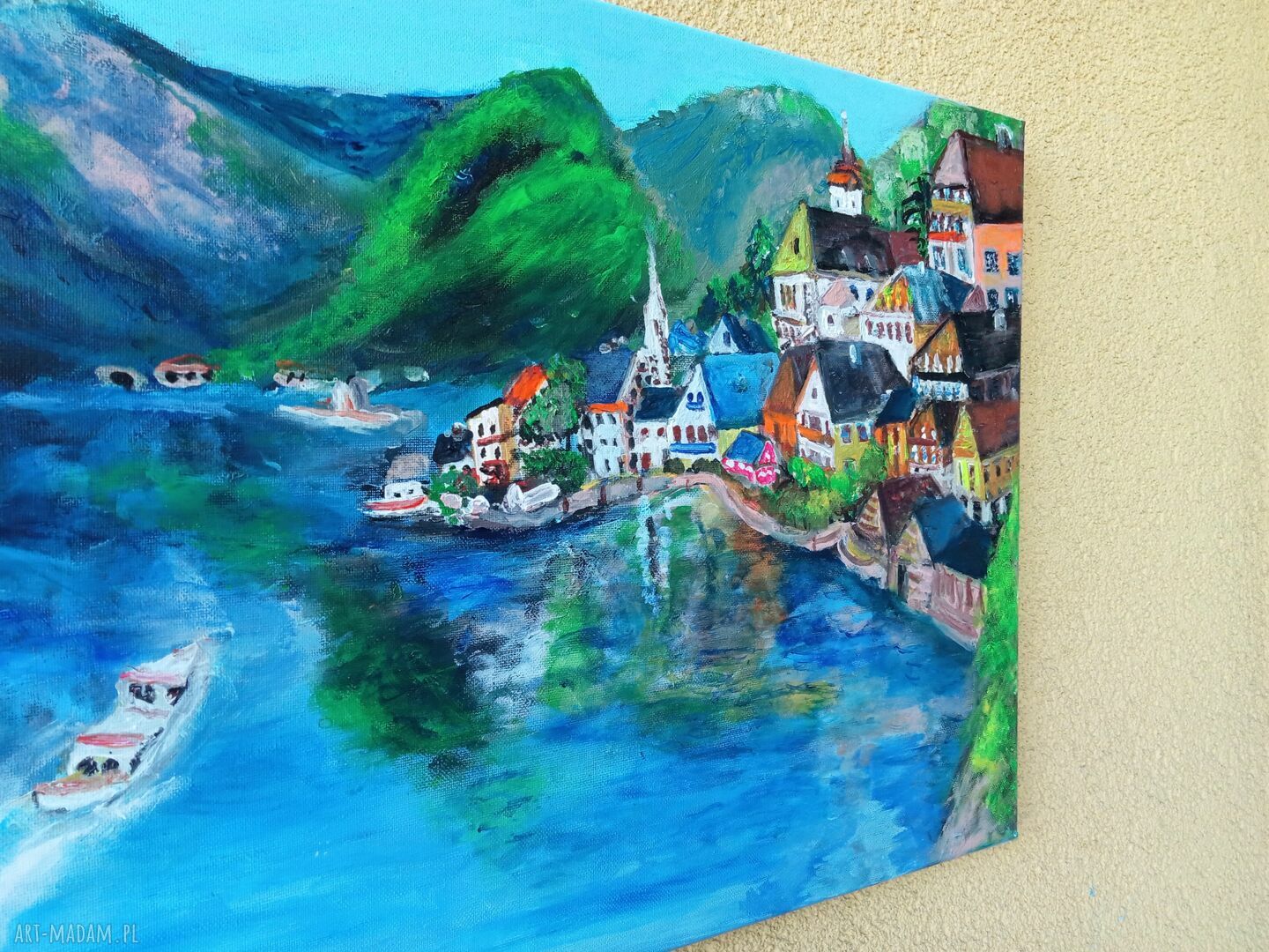 Obraz akrylowy Hallstatt - ręcznie malowany pejzaż 40x50 cm