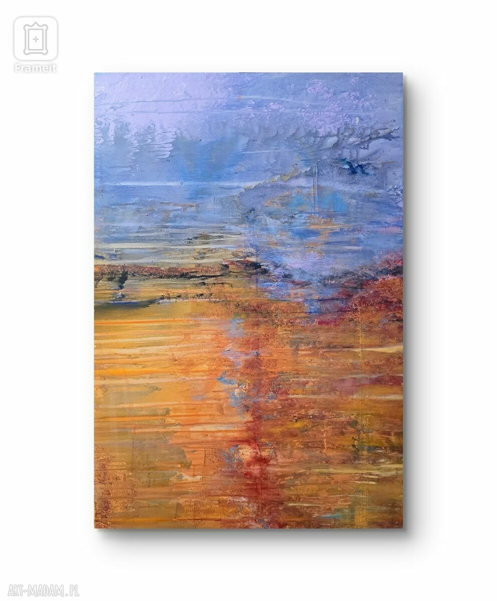 Abstrakcja tundra jesienna - obraz akrylowy na płótnie 100x70 cm