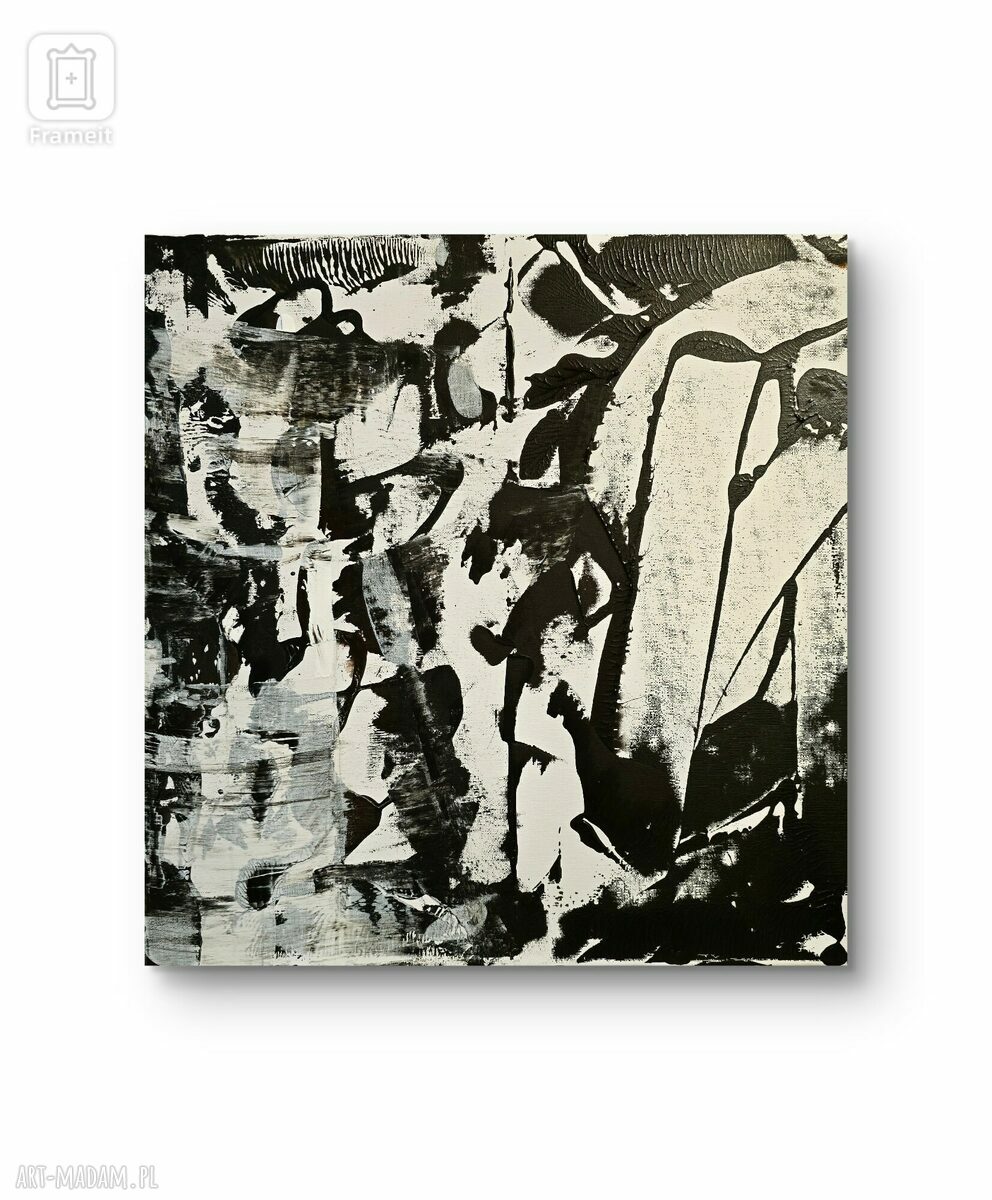 Obraz akrylowy Black & White - czarno-biała abstrakcja 50x50